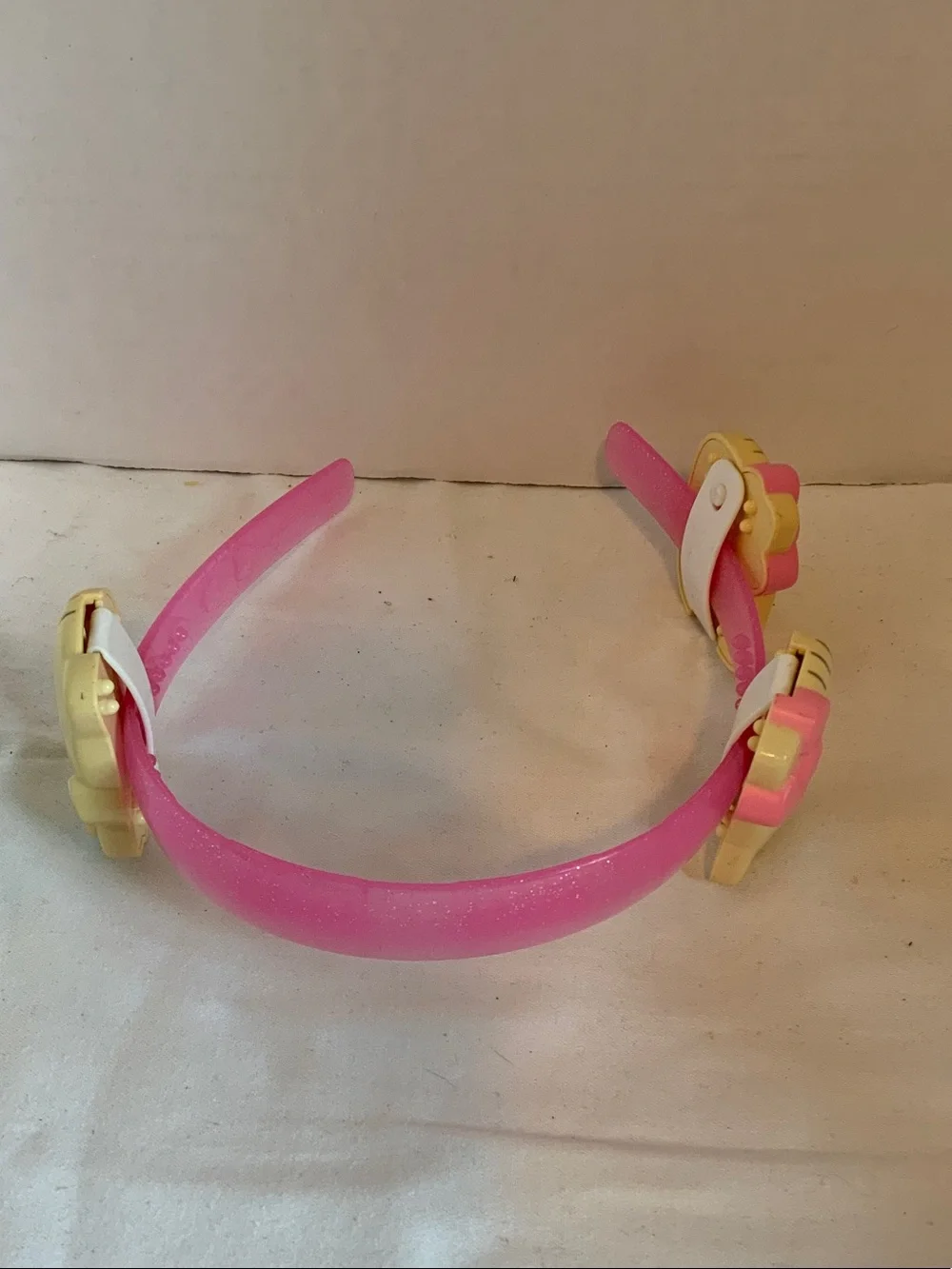 Sanrio Pink Headband with Cream Hello Kitty Accents